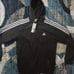 Adidas Men Essentials Fleece 3-Stripes Hoodie, Black/ White, Size MED
