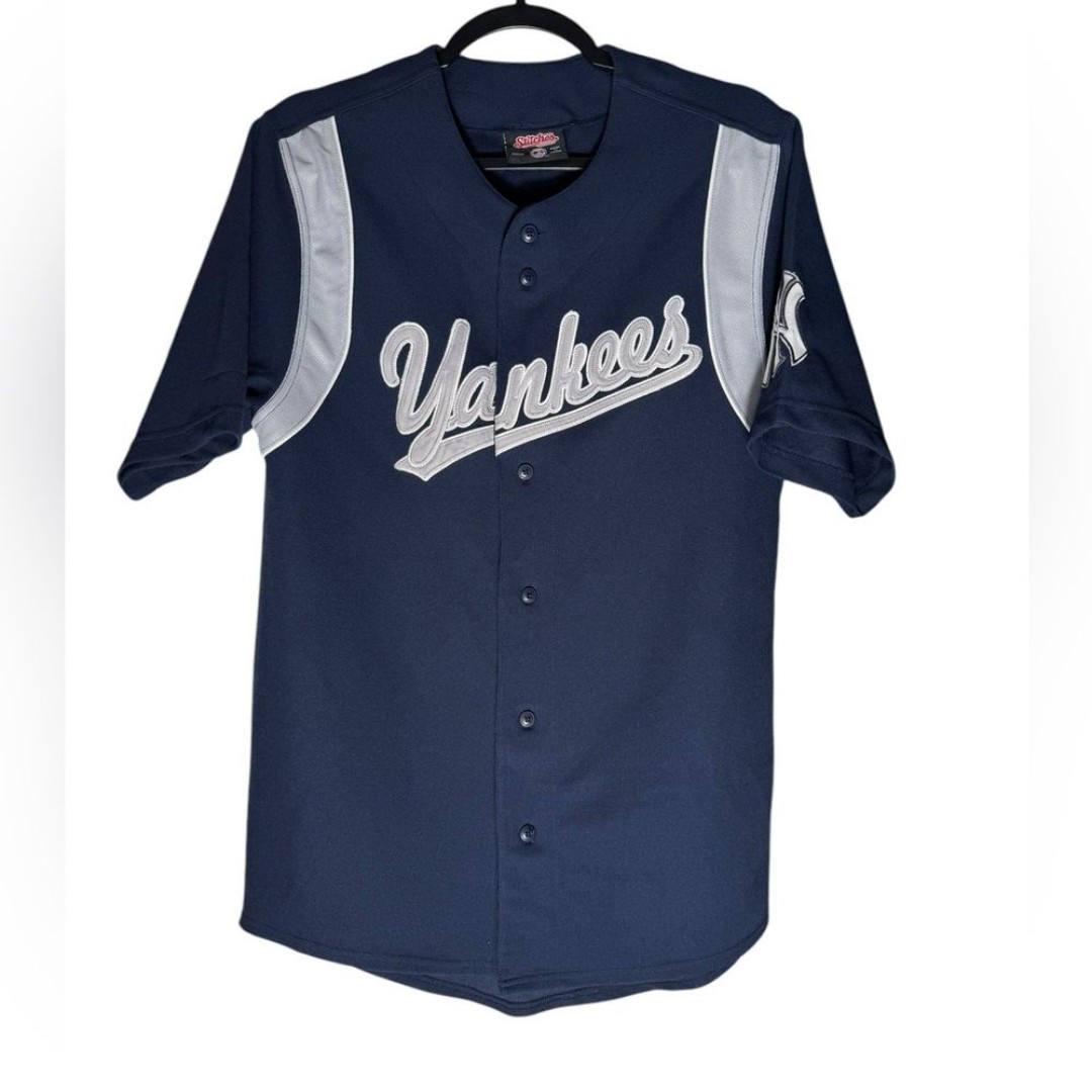 New York Yankees MLB Stitches Brand Stitched Blue baseball Jersey Size Medium