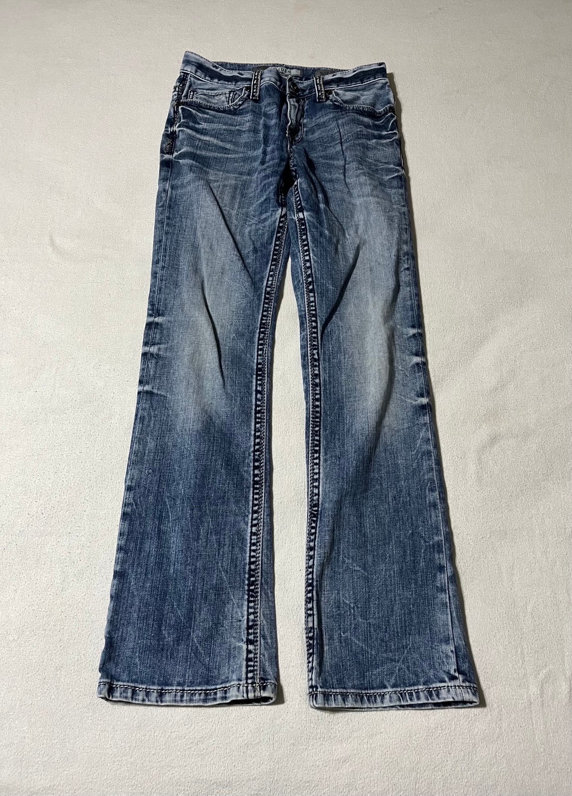 BKE Aiden Mens 29x32 Bootleg Jeans Blue Denim Bootcut #3103