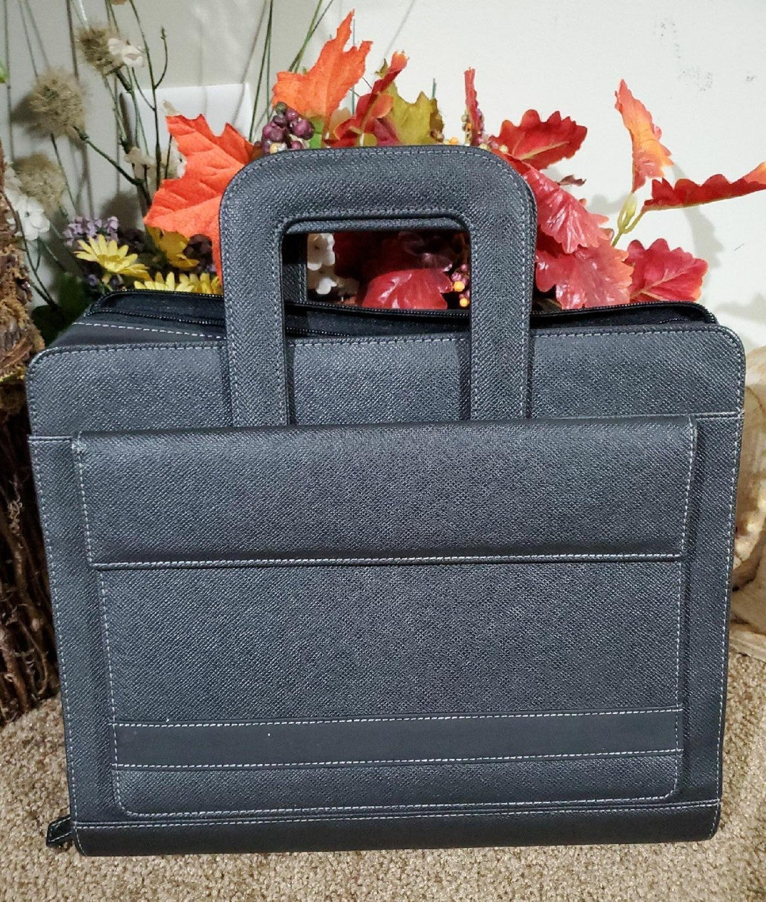 Black Leather Briefcase/Computer Case