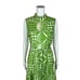 Vintage 70s Mod Dress Women's Medium Green Geometric Print Babydoll Mockneck