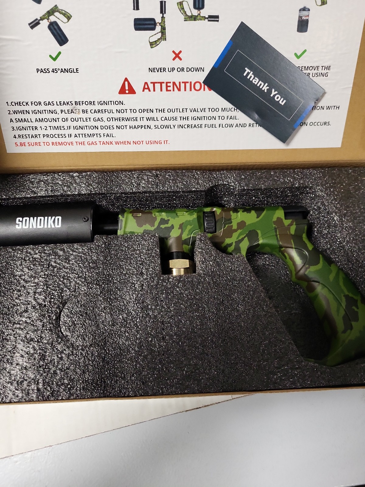 Sondiko Powerful Cooking Propane Torch - Flame Thrower Fire Gun Grill Gun