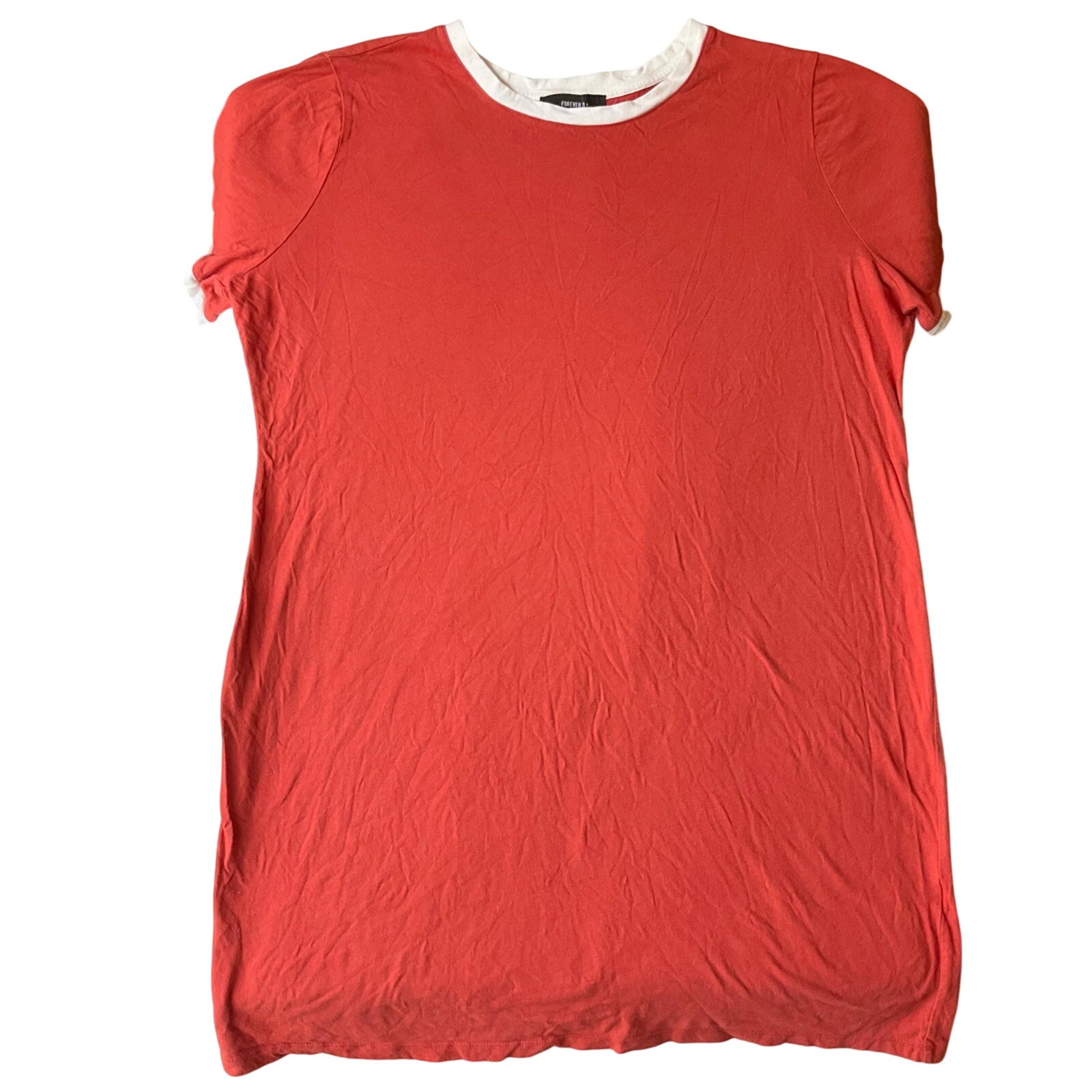FOREVER 21 Plus Women Dress size 2X US Short Sleeve Knee Length Stretchy Orange