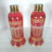 Vintage cranberry hurricane shades with gold trim