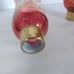 Vintage cranberry hurricane shades with gold trim