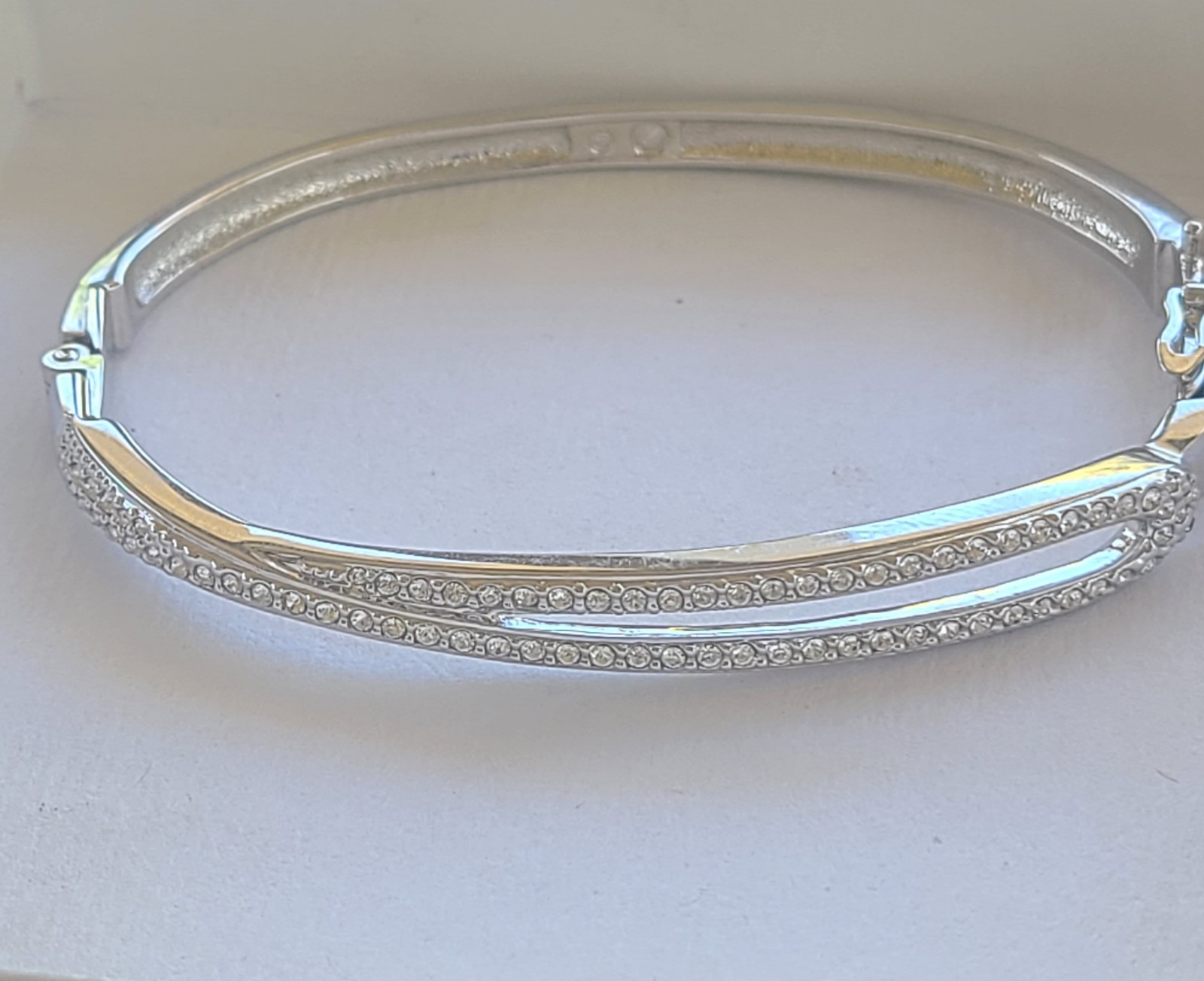 Swarovski Silver Bangle Crystal Bracelet- Excellent Condition
