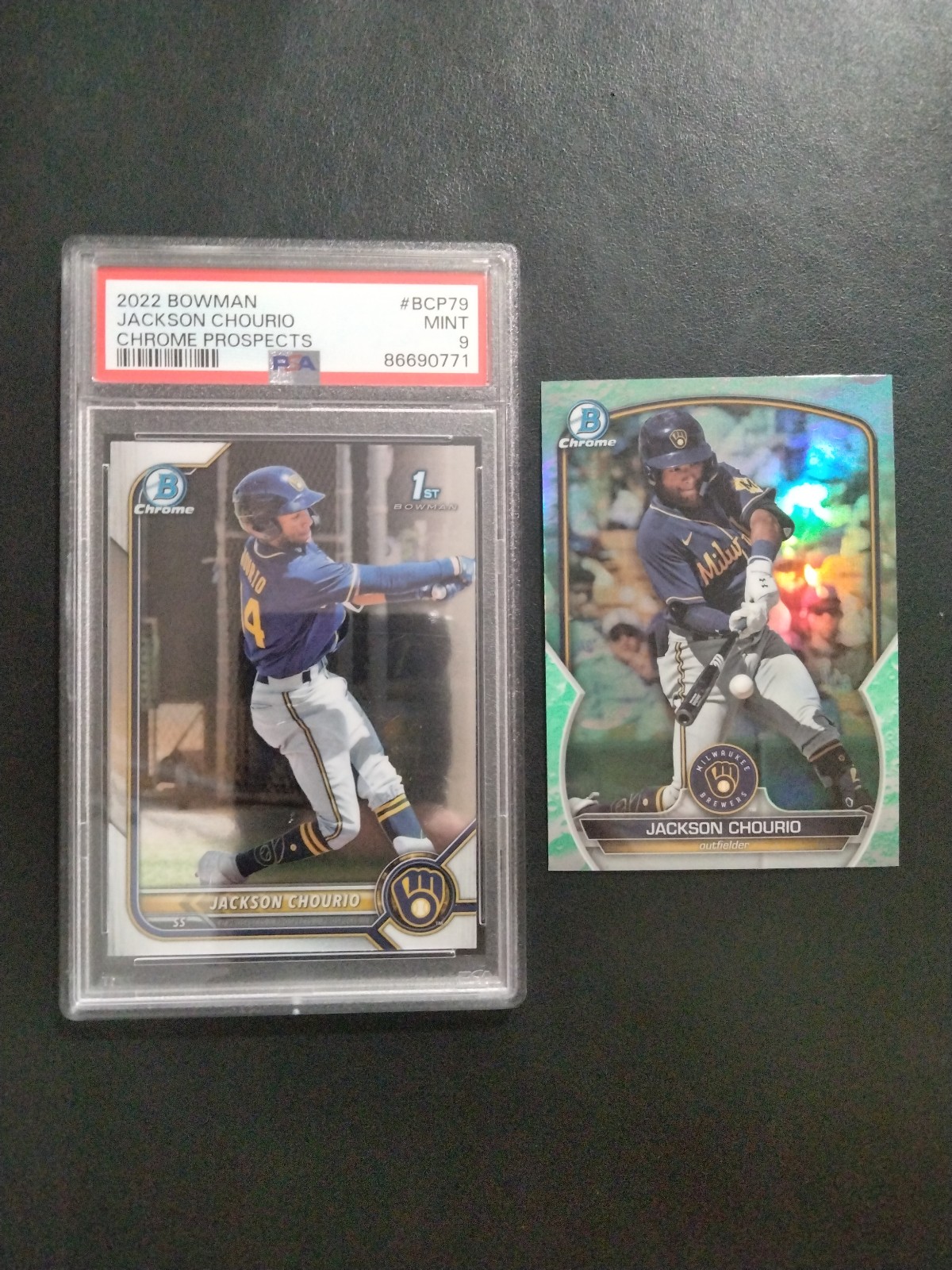 22 Jackson Chourio 1st Bowman Chrome PSA 9.....23 Bowman Chrome Refractor