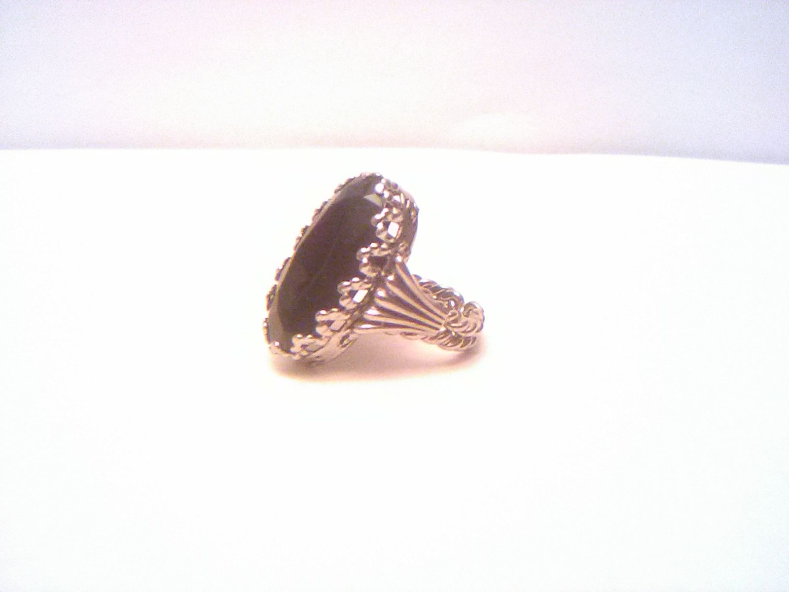 Vintage Filigree Onyx Size 6 Ring Vtg