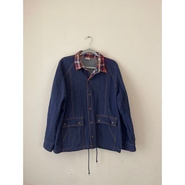 Vintage denim and flannel shirt jacket