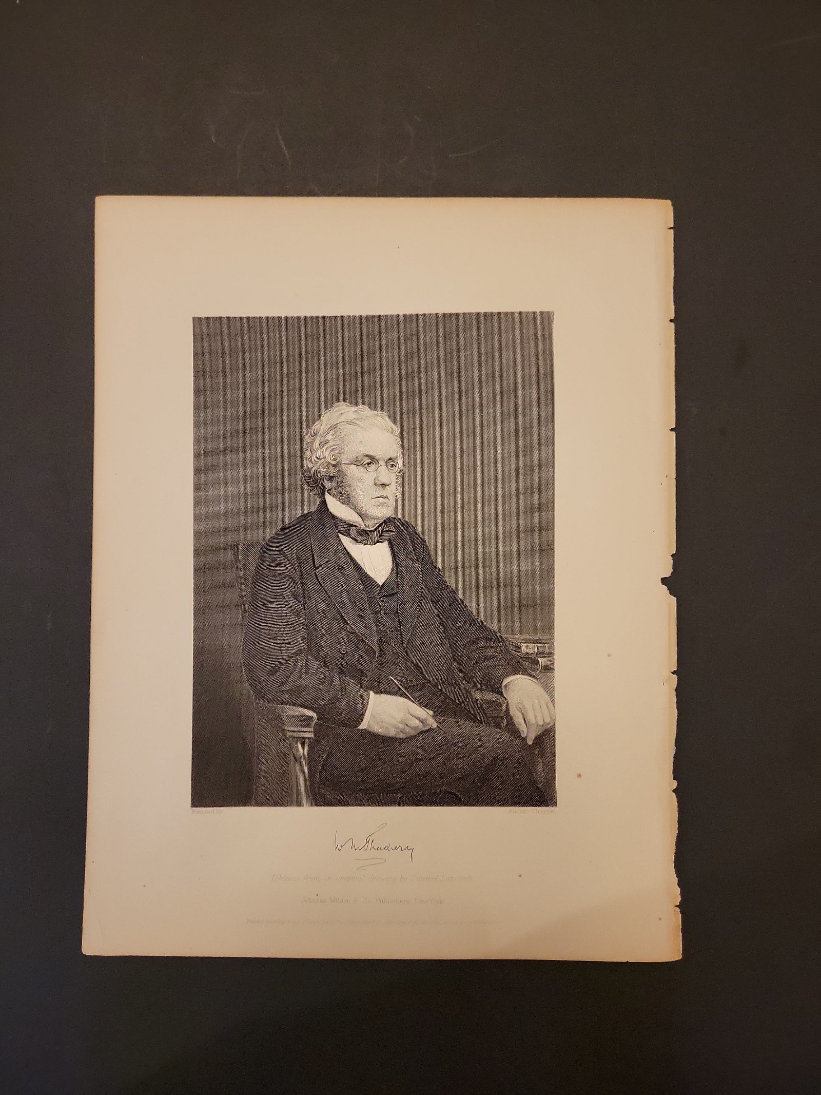 Engraving of Novelist William Makepeace Thackeray