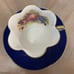 Vintage Crown Staffordshire england- fine bone china tea cup saucer Cobalt Blue