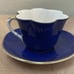 Vintage Crown Staffordshire england- fine bone china tea cup saucer Cobalt Blue