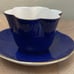 Vintage Crown Staffordshire england- fine bone china tea cup saucer Cobalt Blue