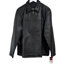 Hard Rock Cafe Orlando Vintage Black Leather Mens Biker Hipster Jacket NWT Large