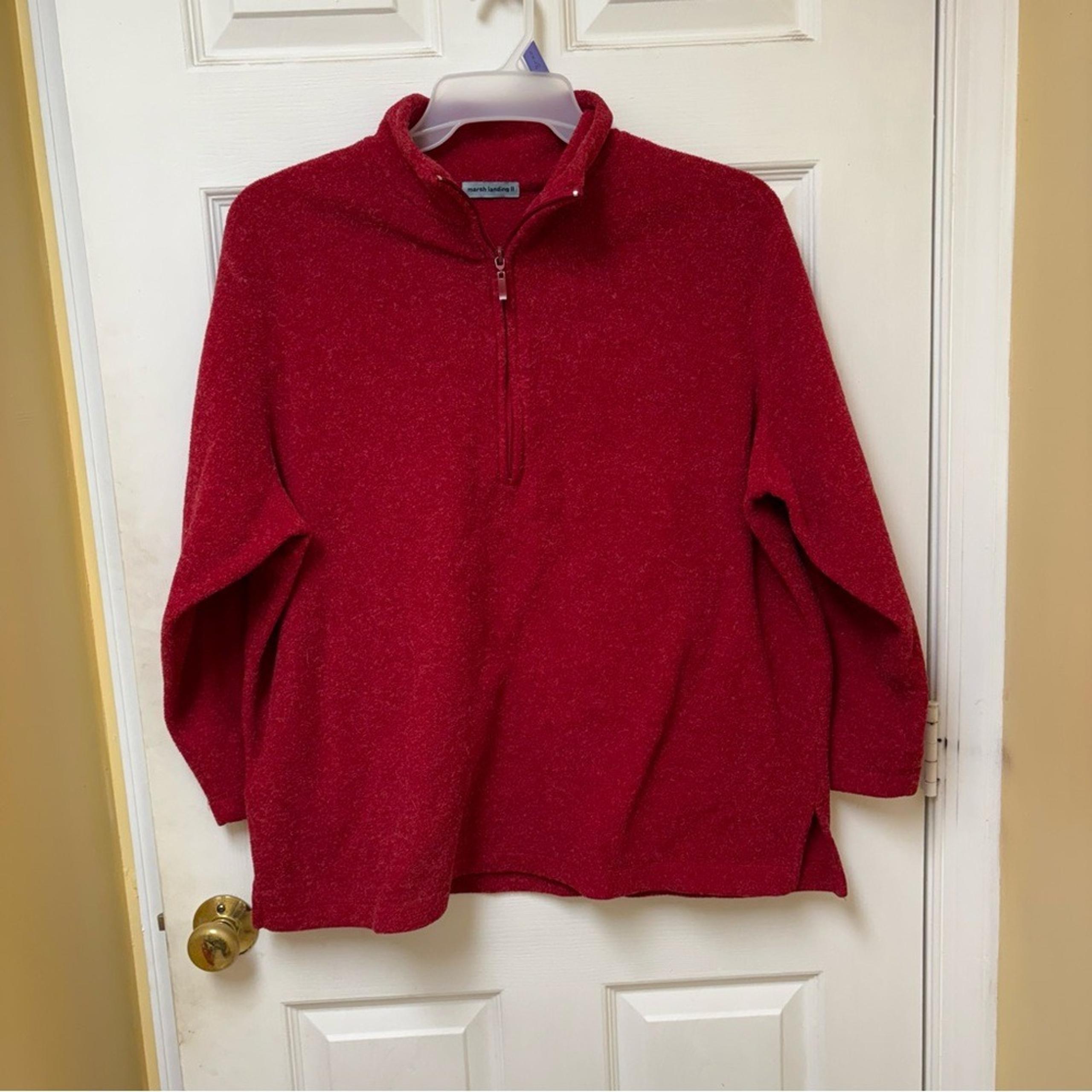 Red Zip-Up Men's Sweater - Marsh Landing