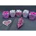 7 Hot Pink Purple Gift Box Present Plastic Glitter Christmas Ornament Lot -CH1