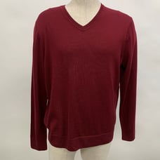 Black Brown 1826 Mens Sweater XL Red Wine Cherry 100% Extra Fine Merino Wool NWT