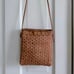 Patricia Nash Vesima Tan Naturale Leather Woven Front Crossbody Purse