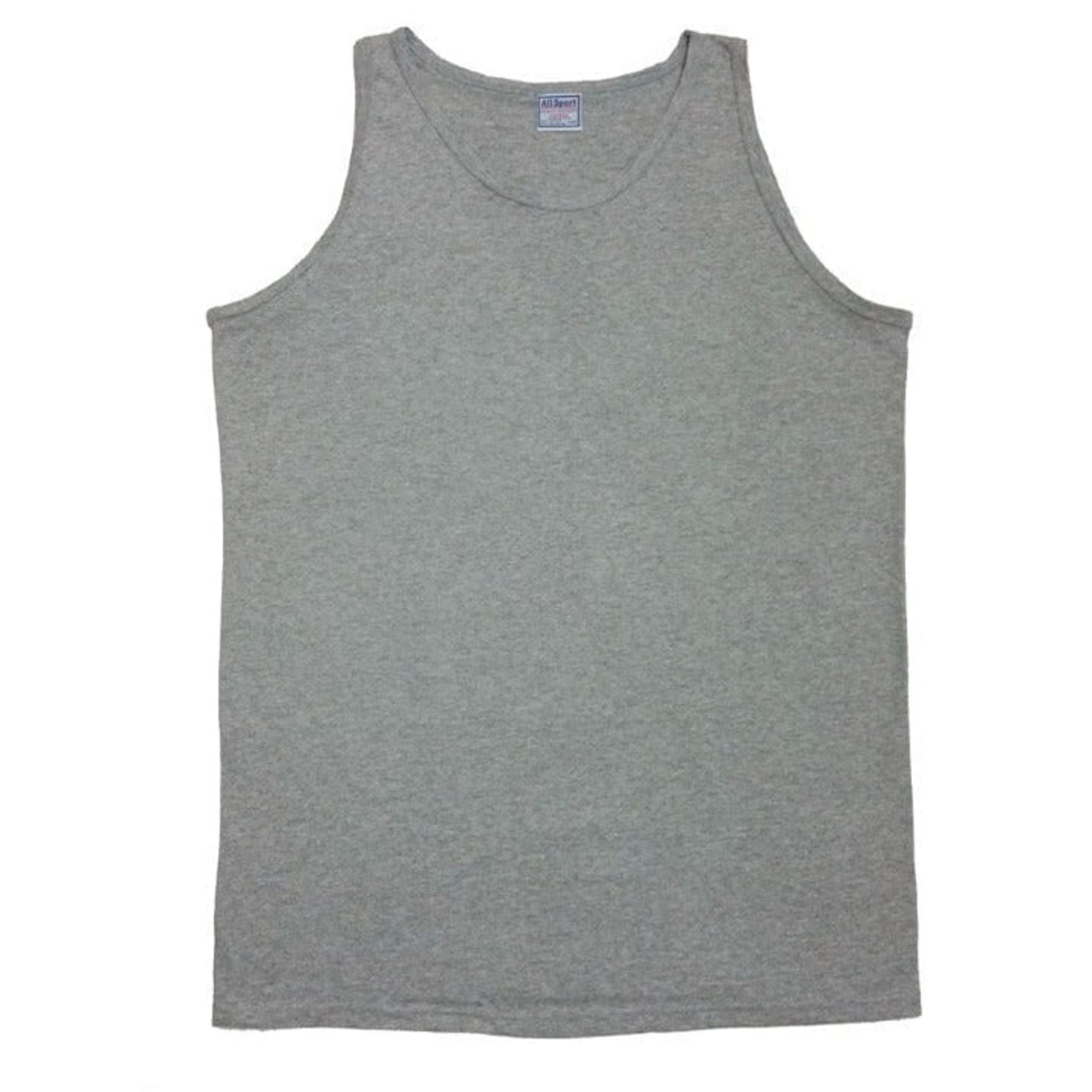 Men's XL Cotton Tank Top Gray All Sort Heavyweight Preshrunk