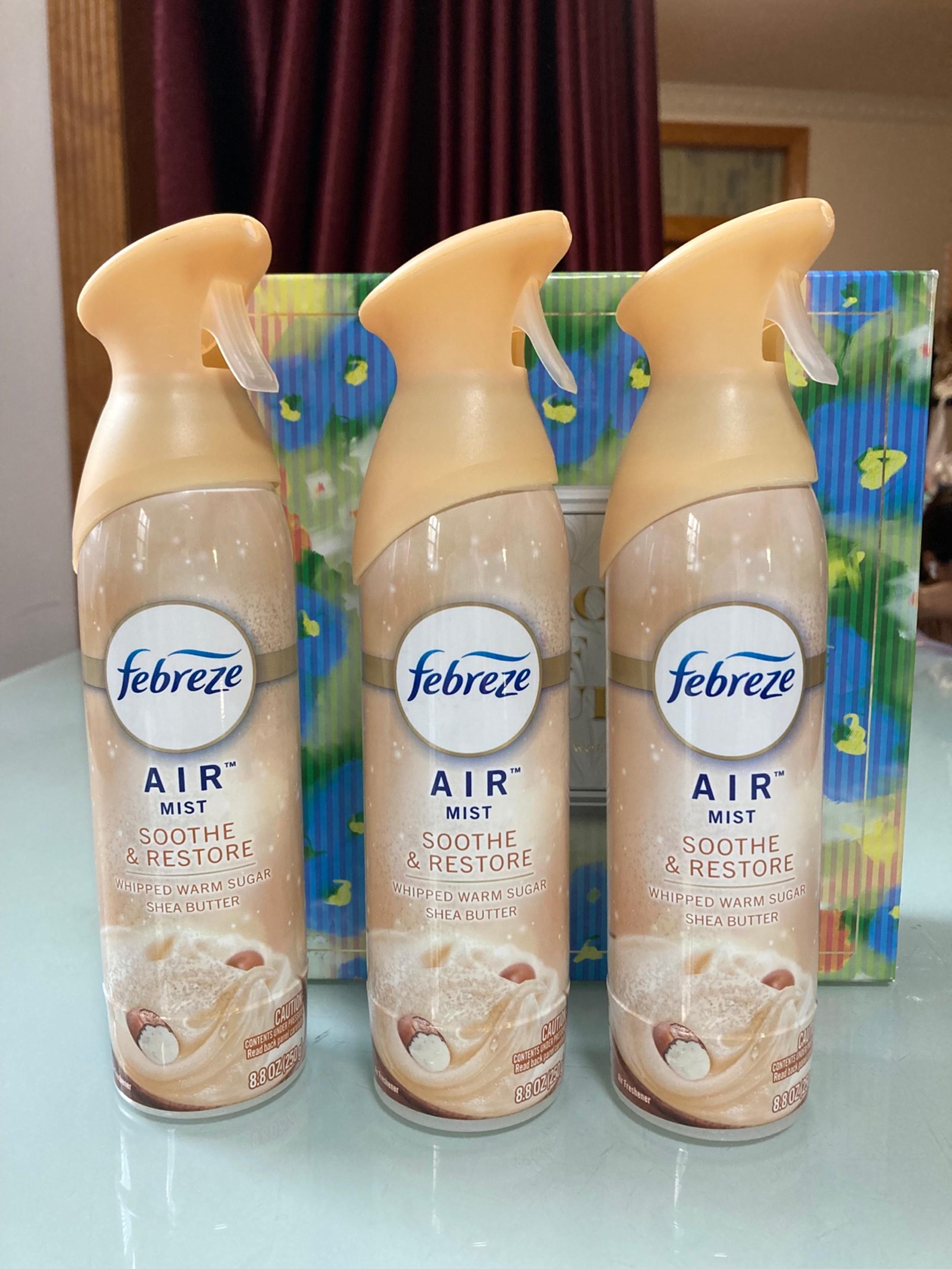(3) Febreze Whipped Warm Sugar Shea Butter Air Freshener Spray