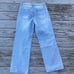 Vintage Y2k Baggy Distressed wide Leg blue denim skater jeans Size 32 wide leg