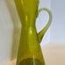 MCM Pilgrim Glass Pitcher Yellow Chartreuse Crackle Glass 12”