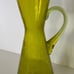 MCM Pilgrim Glass Pitcher Yellow Chartreuse Crackle Glass 12”