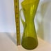 MCM Pilgrim Glass Pitcher Yellow Chartreuse Crackle Glass 12”