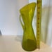 MCM Pilgrim Glass Pitcher Yellow Chartreuse Crackle Glass 12”