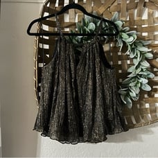 Zara Woman Black Hold Glittery Halter Crop Top