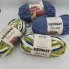 Bernat Blanket yarn lot of 4 NEW in Oceanside & Country Blue