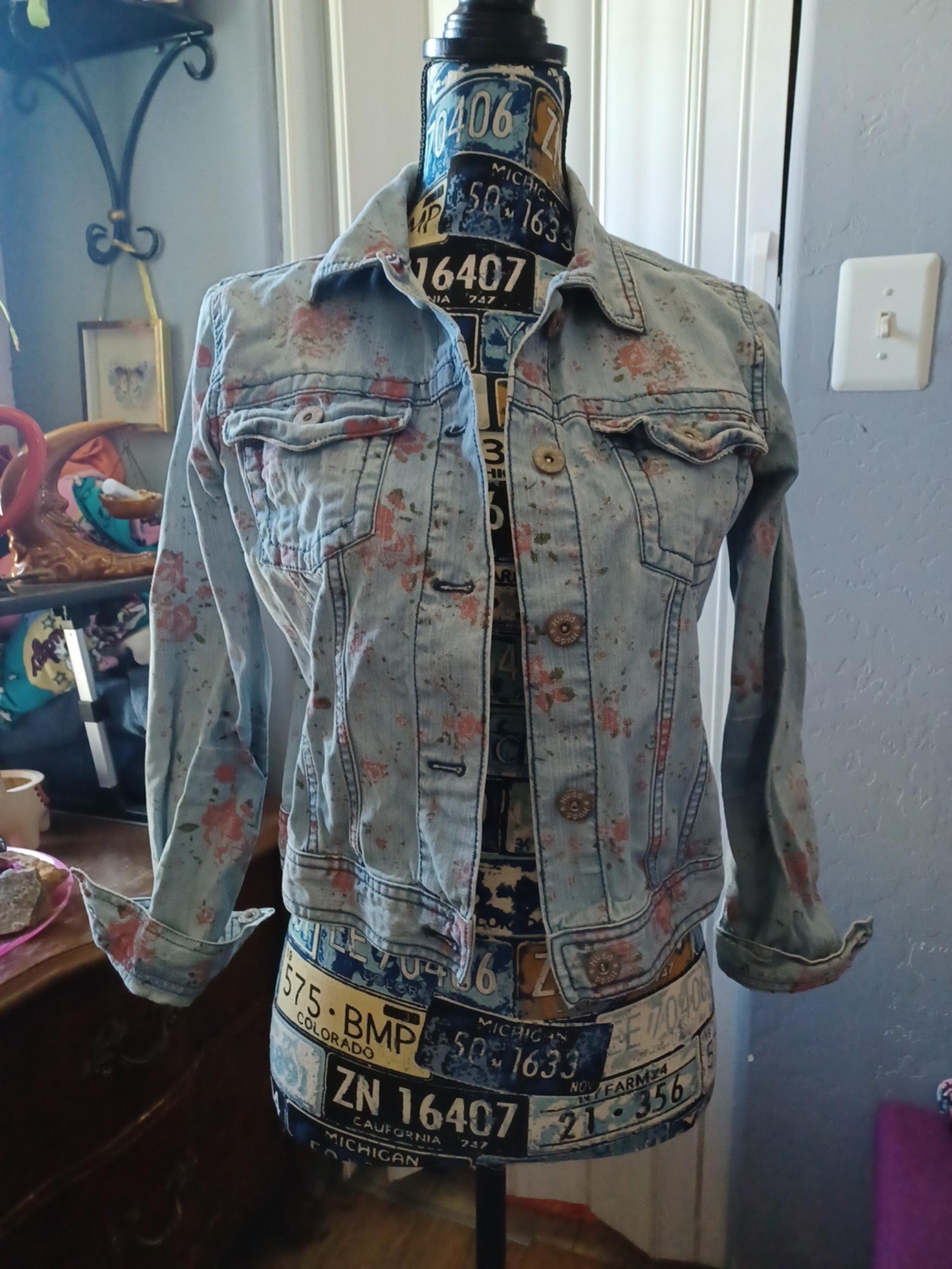 MUDD Floral Denim Jacket