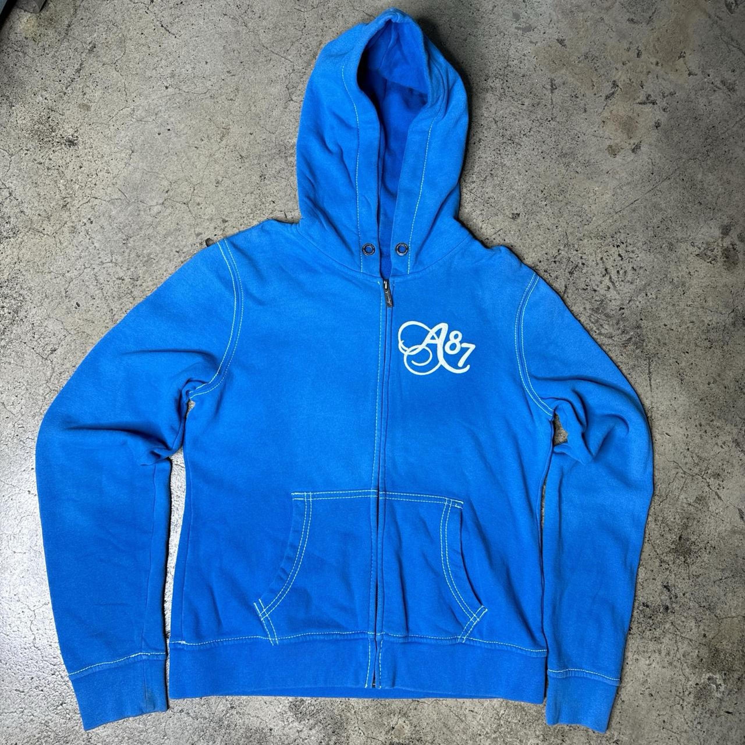 aeropostale vintage Y2K blue embroidered hoodie size xl