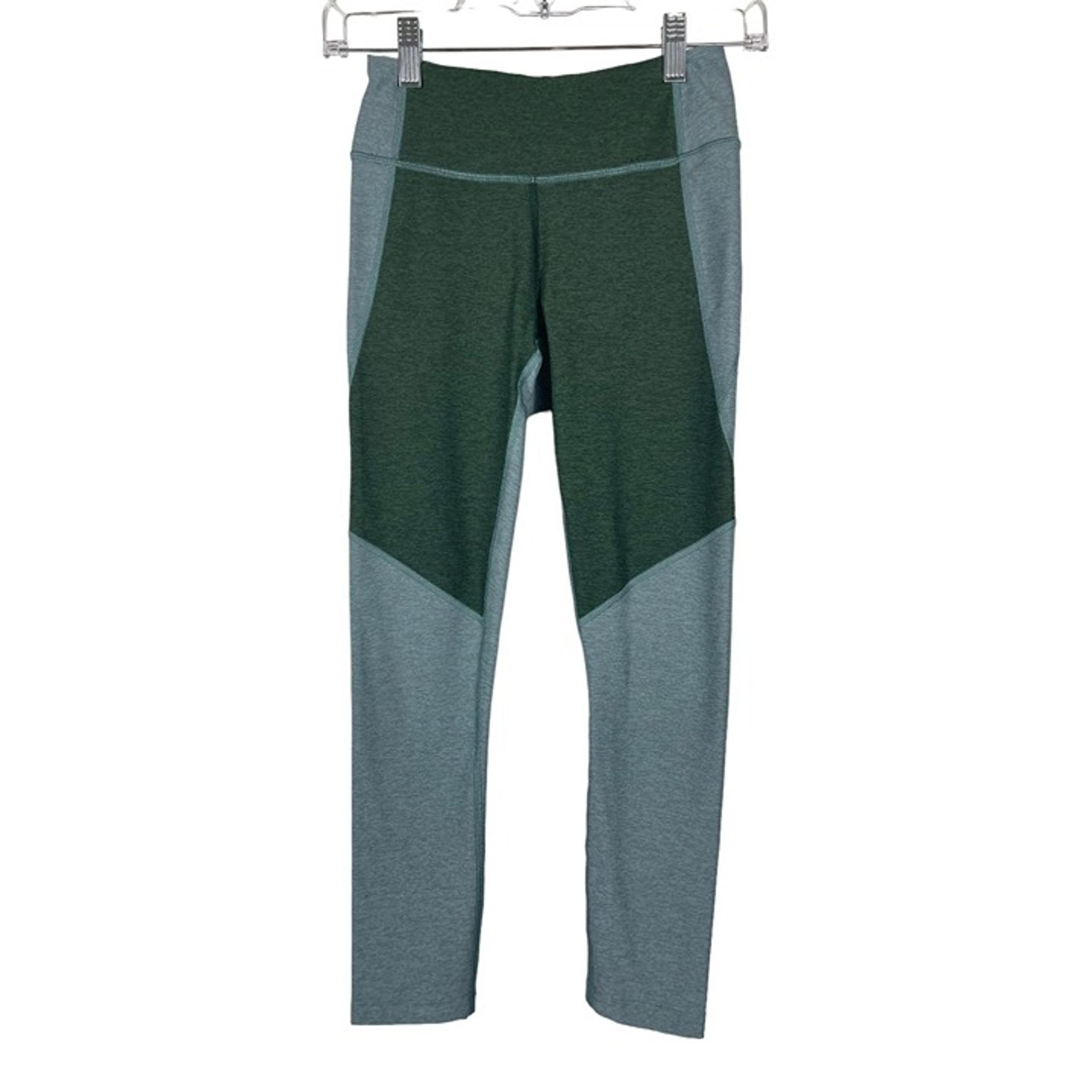 Outdoor Voices Athletic Leggings Womens Size XS Green Colorblock