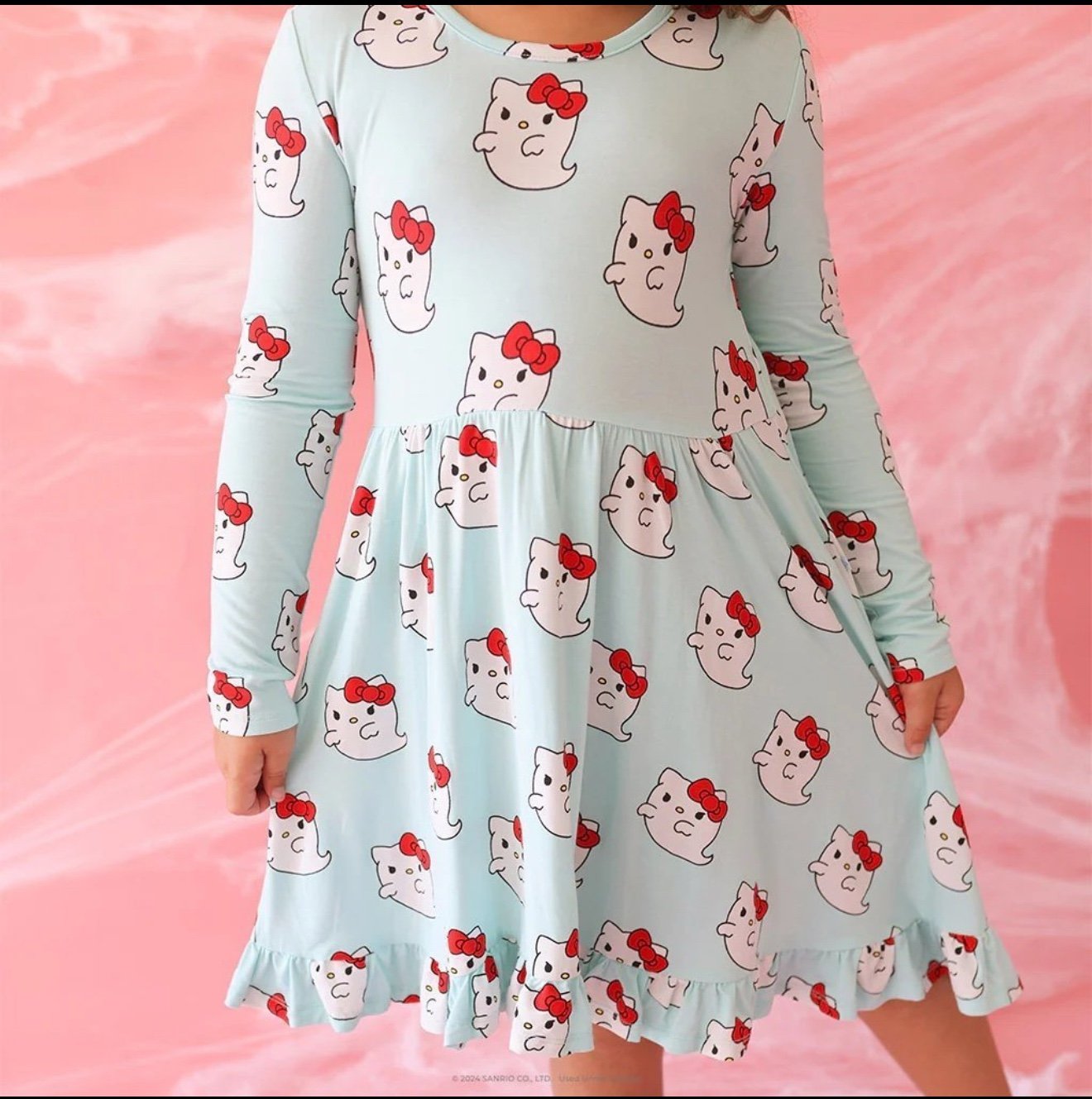 Posh peanut hello kitty ghost ruffled twirl dress glow in the dark