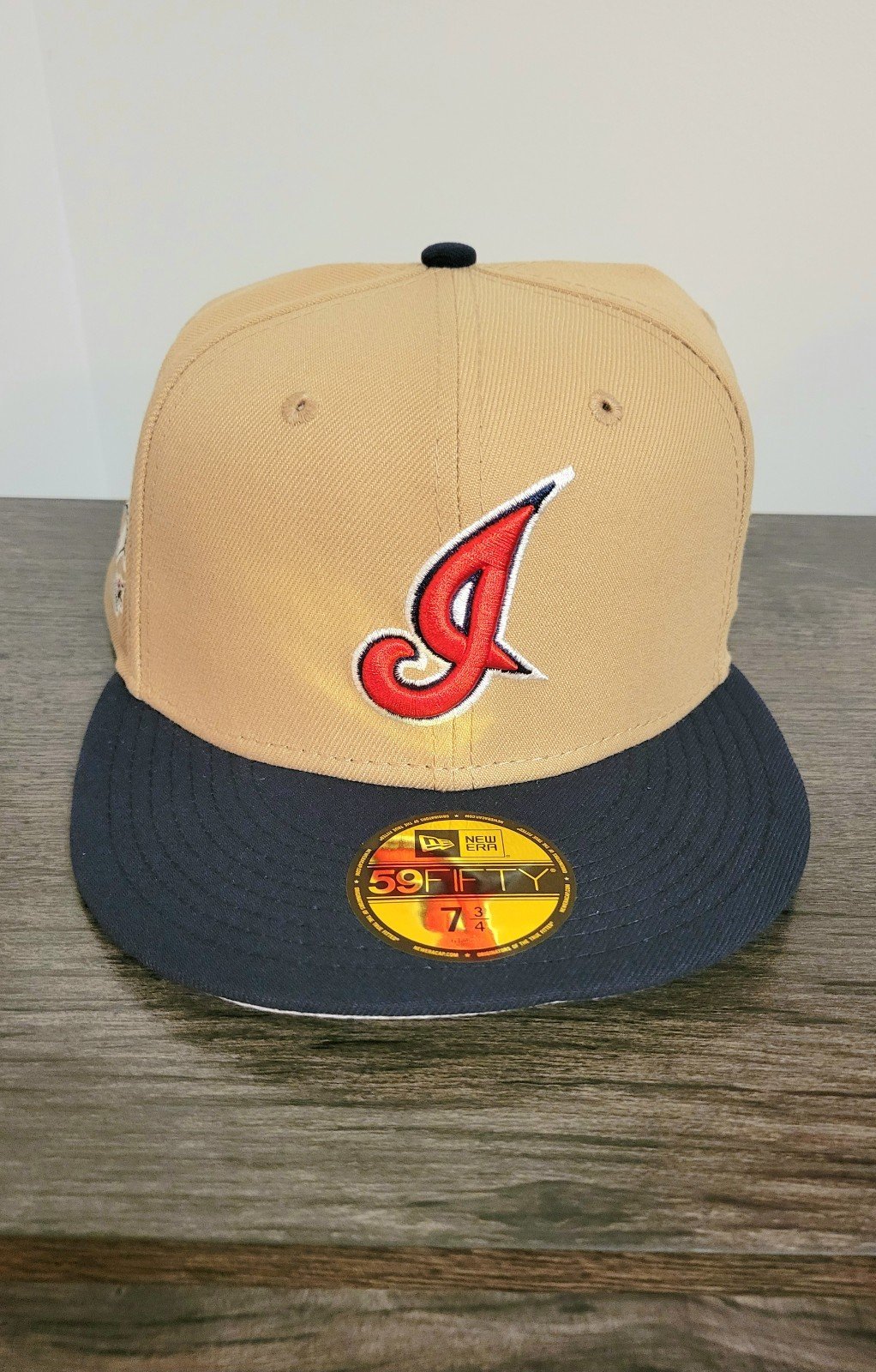 Cleveland Indians New Era Fitted Hat Size 7 3/4 Burdeens Chicago Camel Pack
