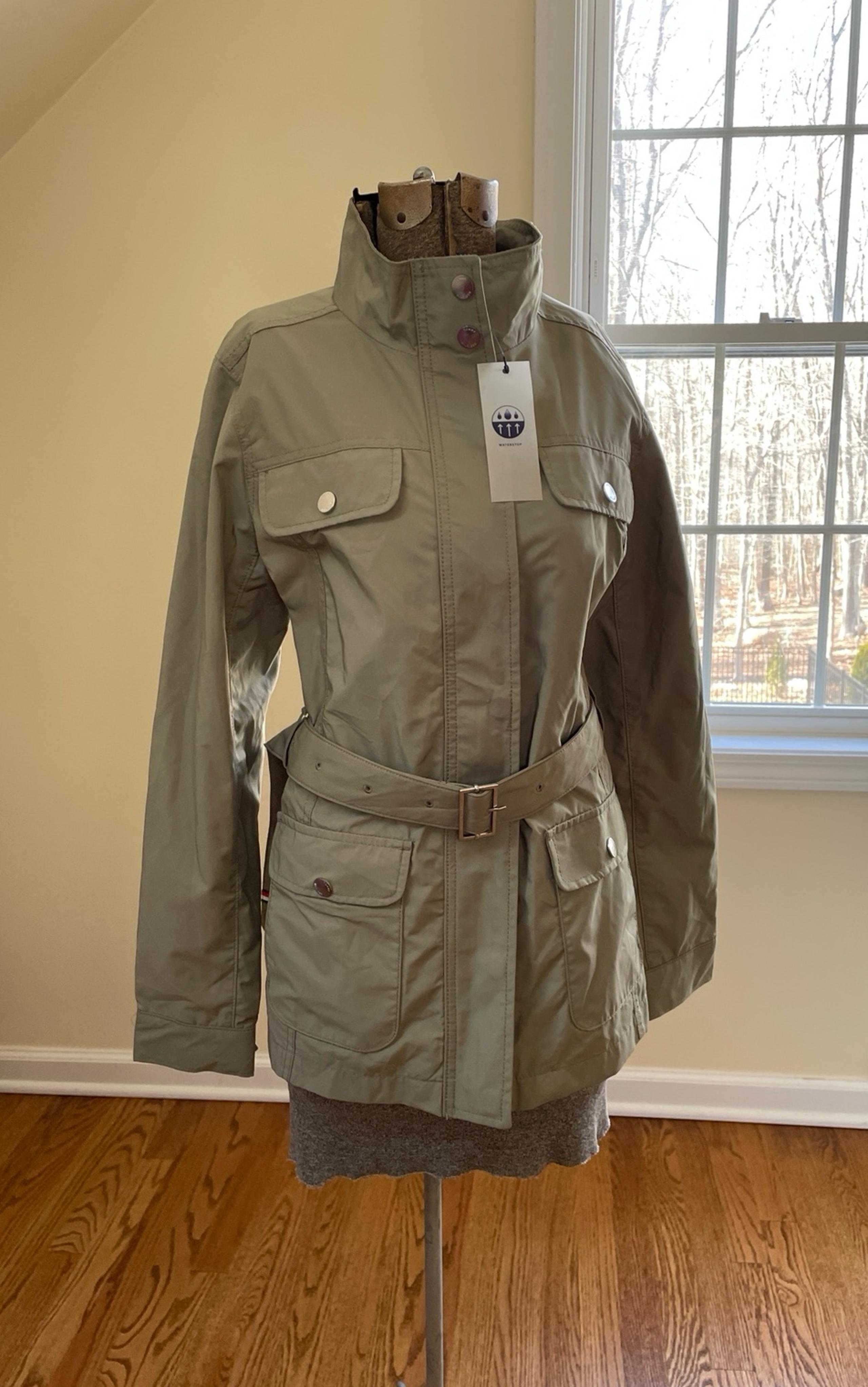 Tommy Hilfiger Women's Size Medium Belted Utility Raincoat Jacket NWT
