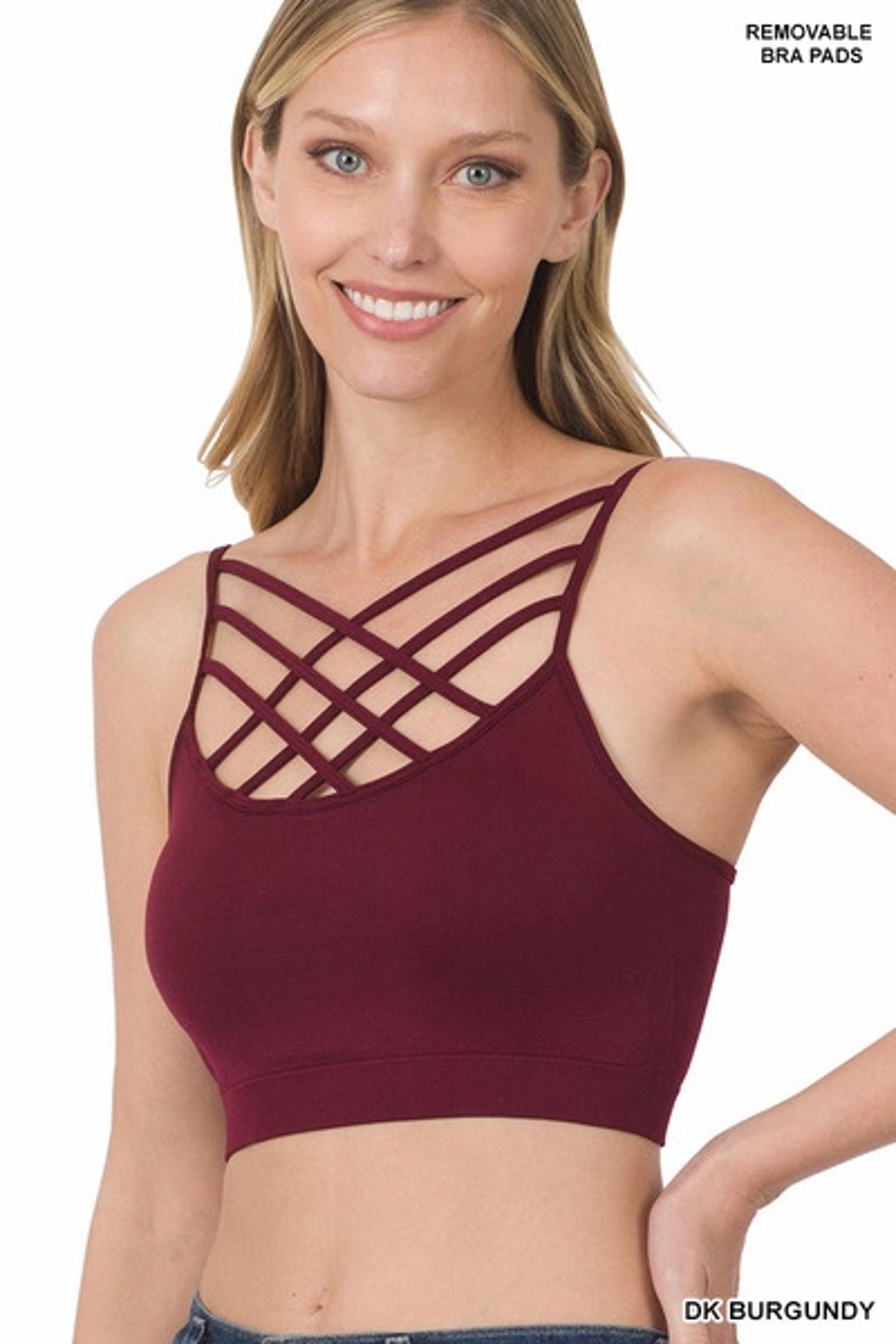 Women’s Zenana S/M dark burgundy, bralette