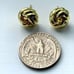 Men’s Petite Love Knot Earrings 10k Gold Plate Twisted Stud Earrings Small NEW