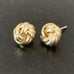 Men’s Petite Love Knot Earrings 10k Gold Plate Twisted Stud Earrings Small NEW