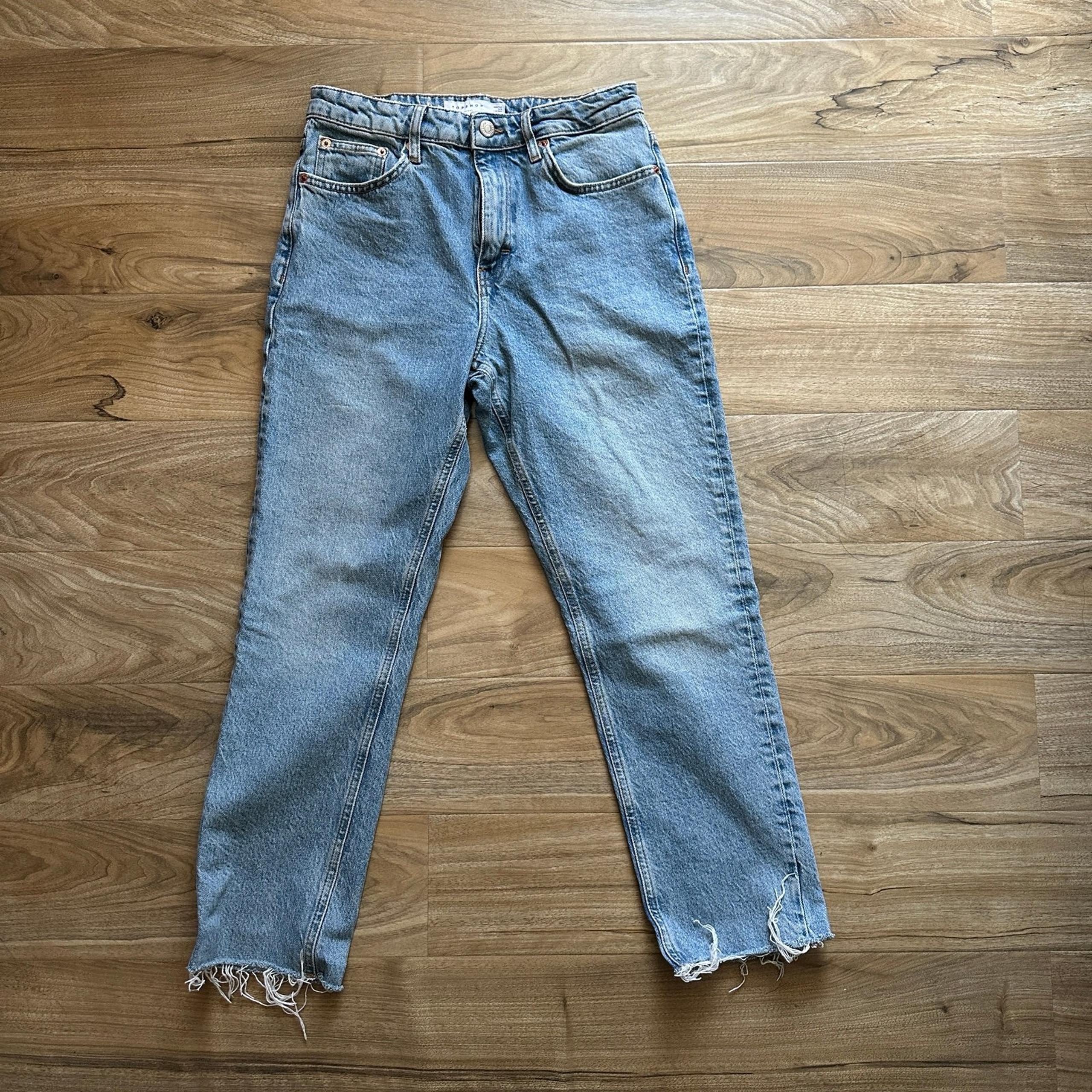 High-waisted straight leg Topshop jeans
