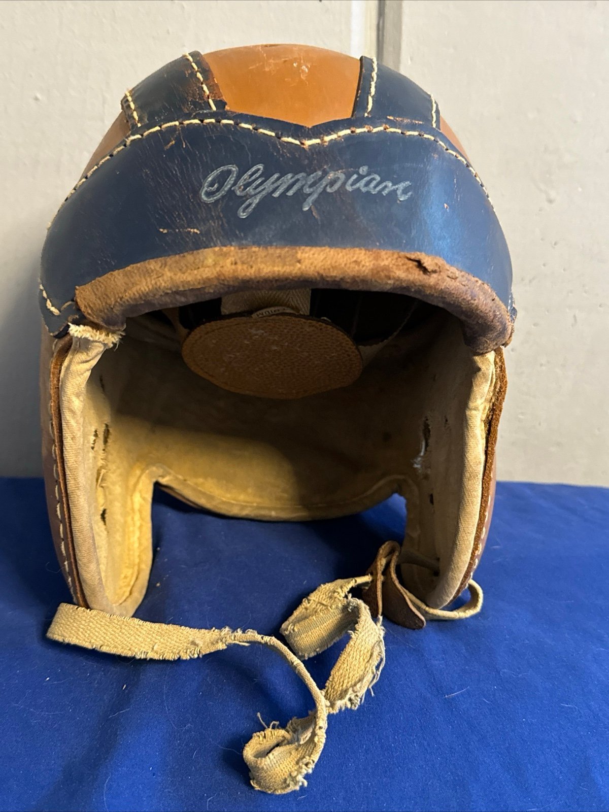 1930’s Olympion Football Helmet Signed Size Medium