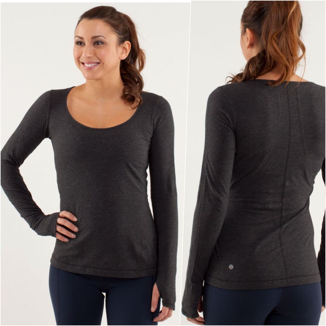 Lululemon Scoop Neck Relaxed Long Sleeve Grey 10 NWOT