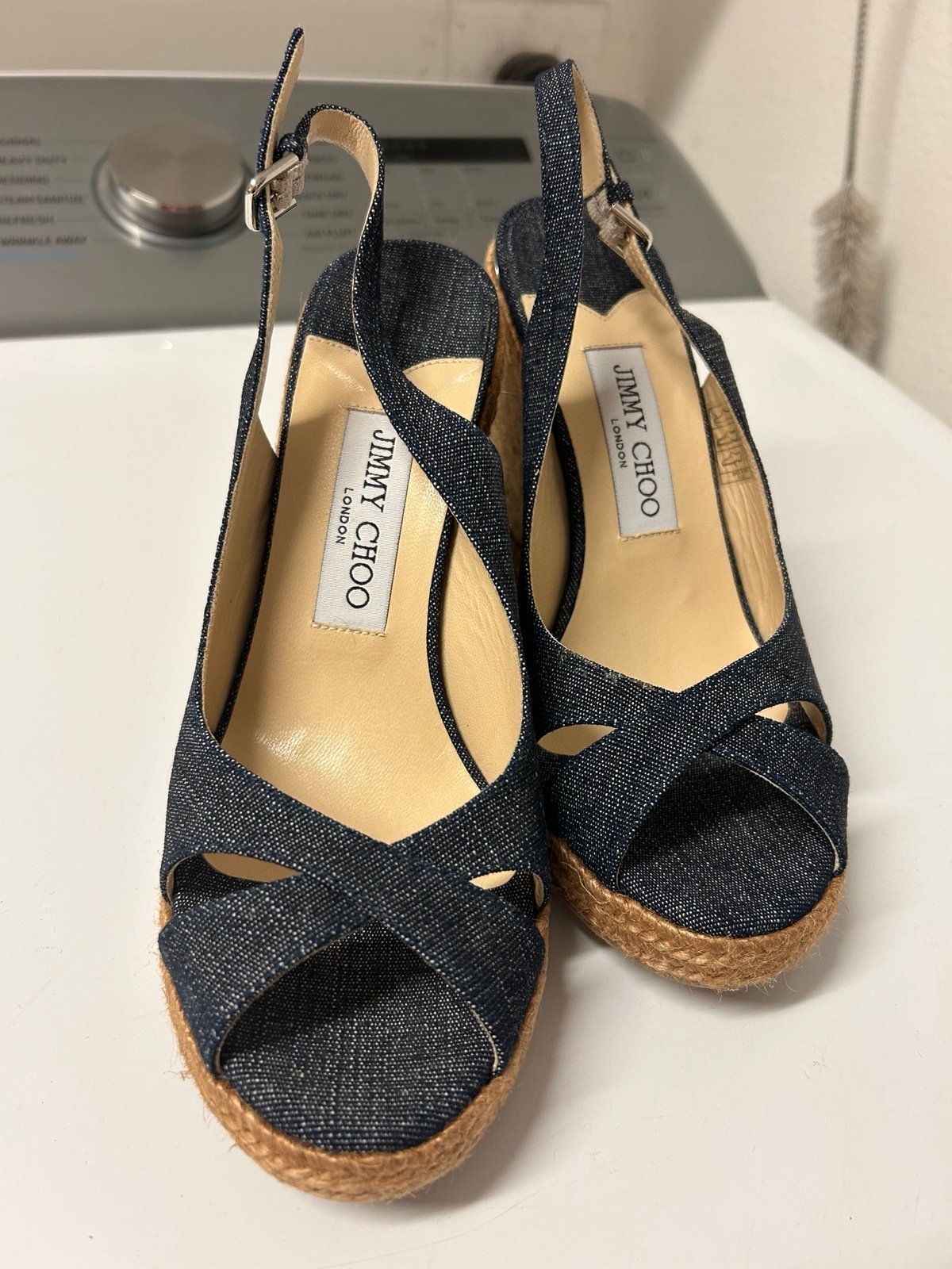 Jimmy Choo wedge heels denim