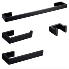 Matte Black 4 Piece Bathroom Hardware Set NIB