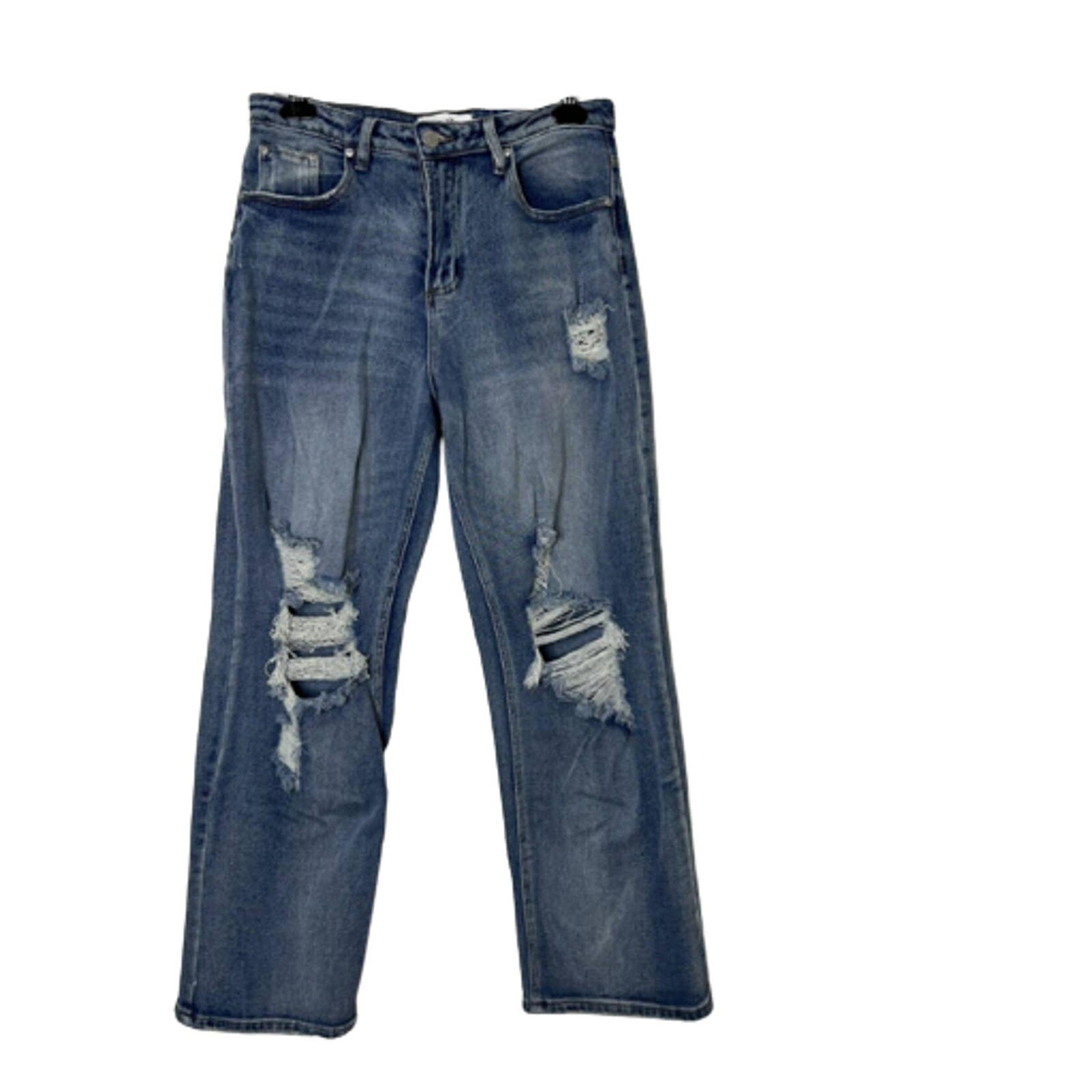 ALMOST FAMOUS Womens Size 9 high Rise wide Leg Distressed Jeans