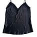 FRAME Satin Lounge Camisole Black Size Large Basic Tank V Neck Spaghetti Strap