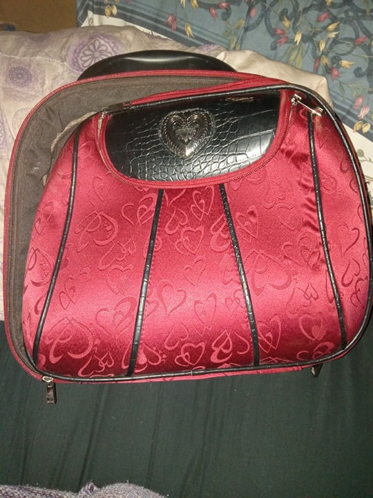 vintage heart suitcase