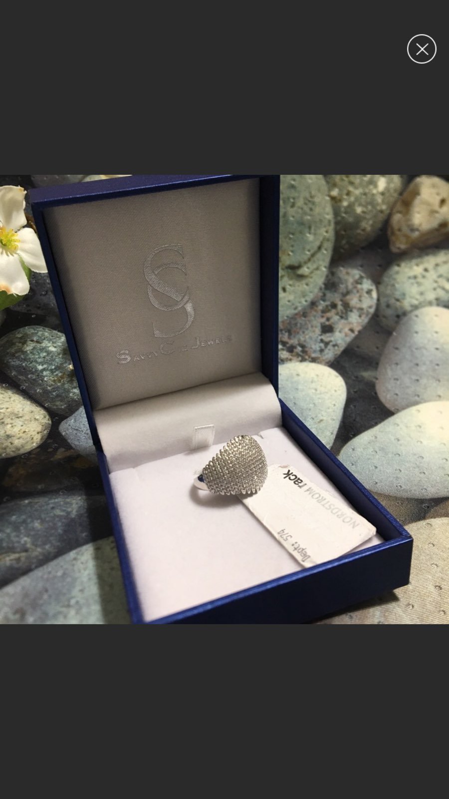 Savvy Cie, Sterling Silver Pave Curved B