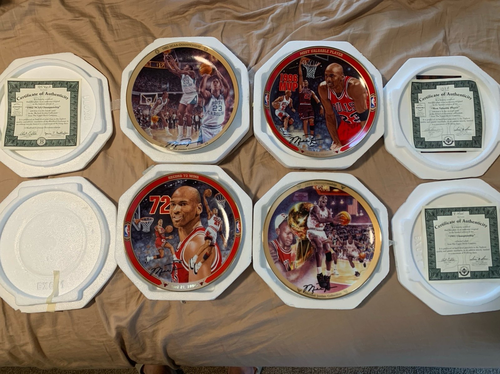 1995 Upper Deck Michael Jordan collector plates.